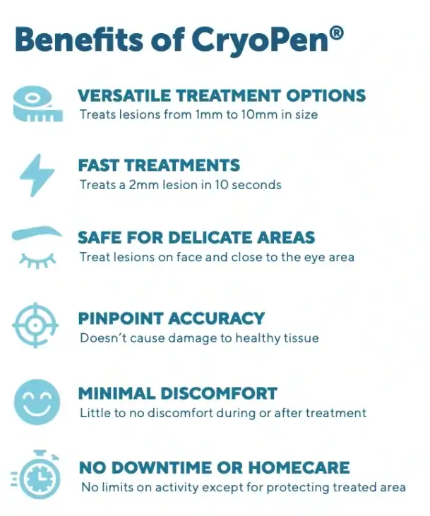 Benefits of Cryopen for angiofibroma removal Leamington Spa from Lipo Sculpt - contact us today!